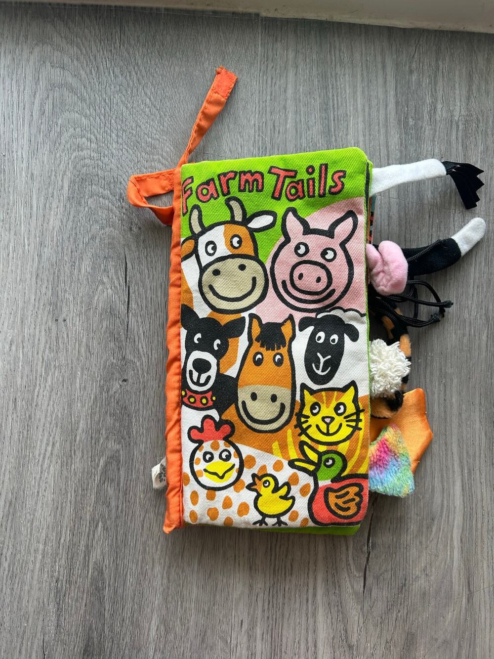 Jellycat "Farm Tails" soft cloth activity book